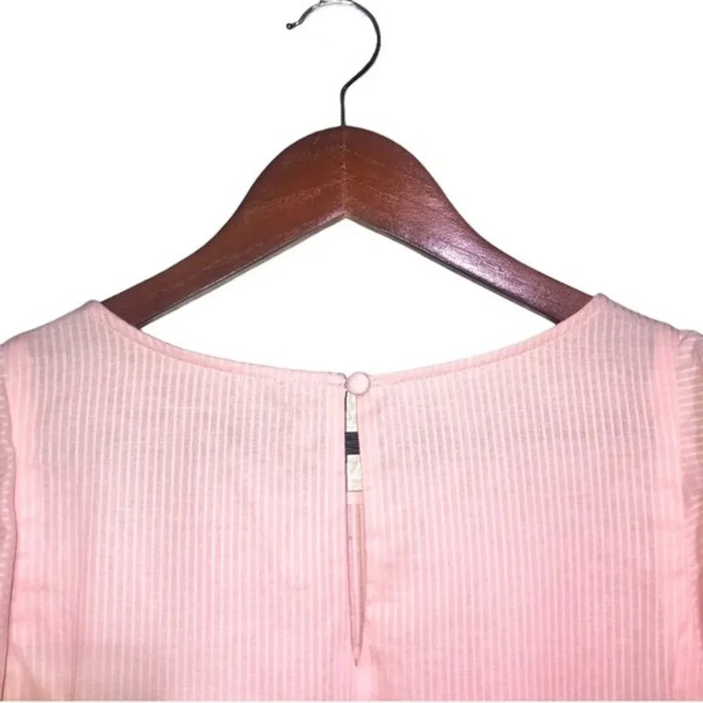 Rebecca Minkoff Pink Ilana Short Flutter Sleeve Crochet Trim Tiered Mini Dress - Picture 9 of 14